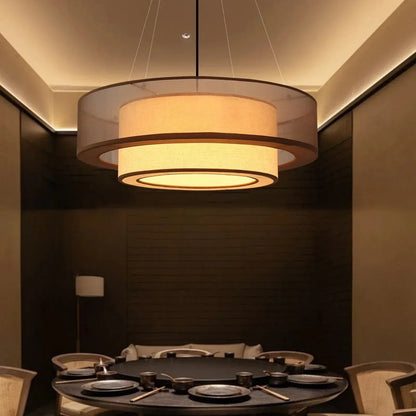 BE SHINE Suspension en tissu abats-jour superposé