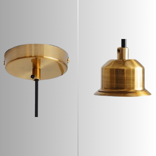 BE SHINE Suspension en verre blanc orné de laiton