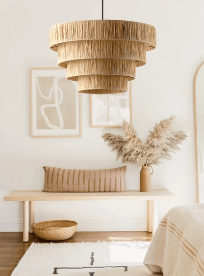 BE SHINE Suspension Japandi en fibre naturel