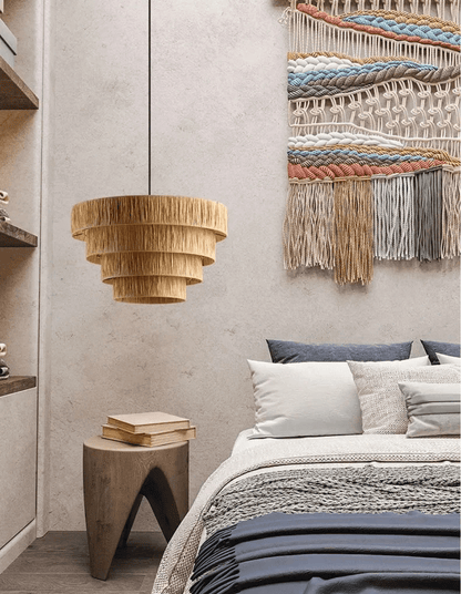 BE SHINE Suspension Japandi en fibre naturel