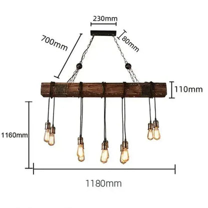 BE SHINE Suspension luminaire poutre bois