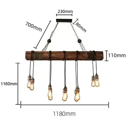 BE SHINE Suspension luminaire poutre bois