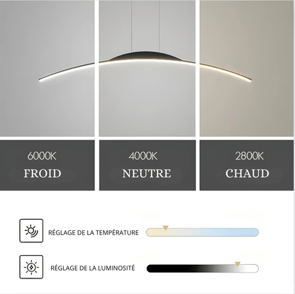 BE SHINE Suspension moderne design Arc LED