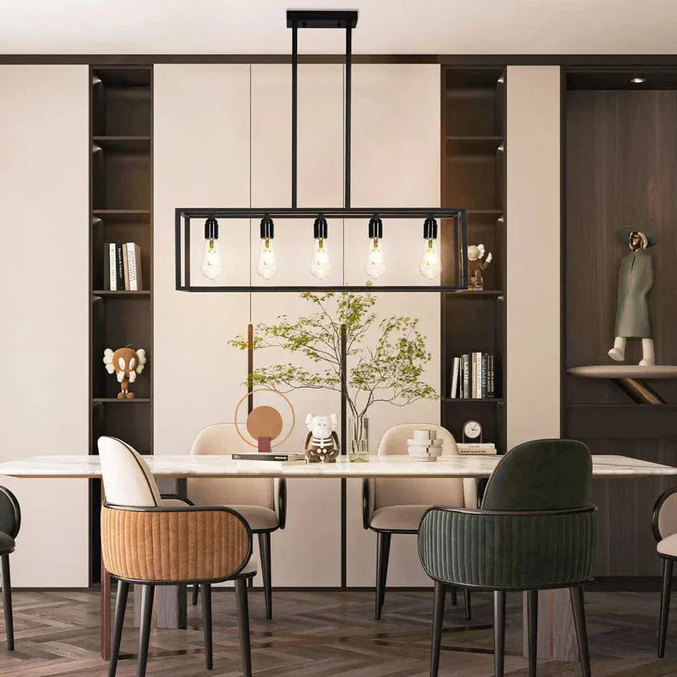 BE SHINE Suspension noir métal style industriel