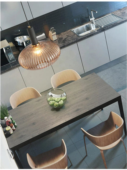 BE SHINE Suspension ovale en verre côtelé