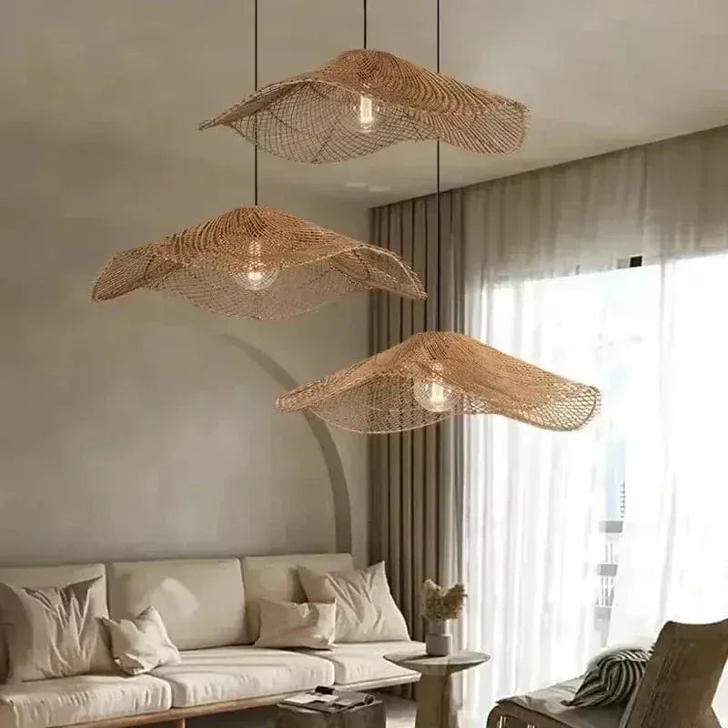 BE SHINE Suspension paille rotin