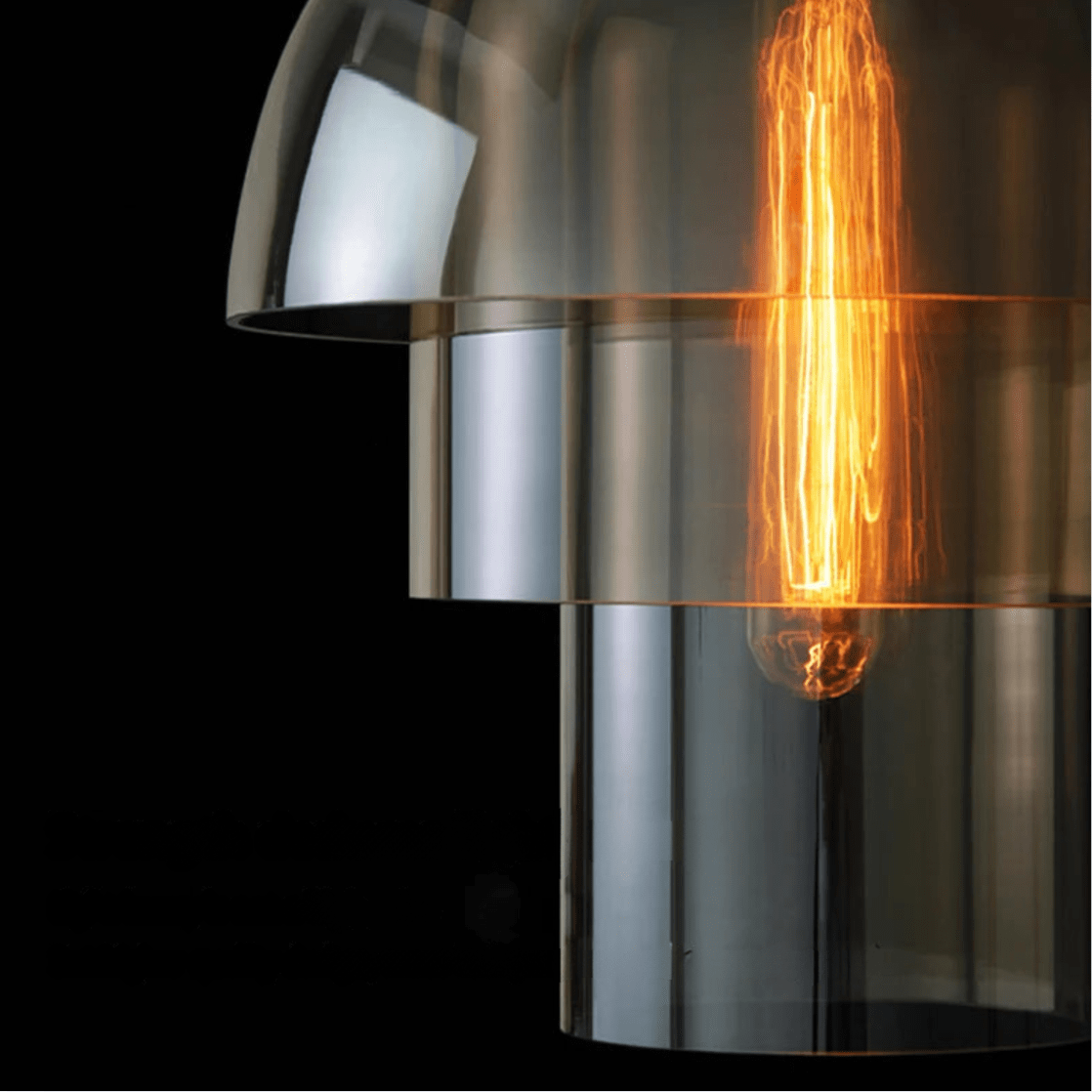 BE SHINE Suspension verre fumé gris