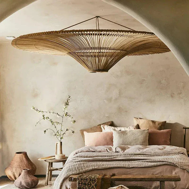 BE SHINE Suspension XXL en rotin de style japandi