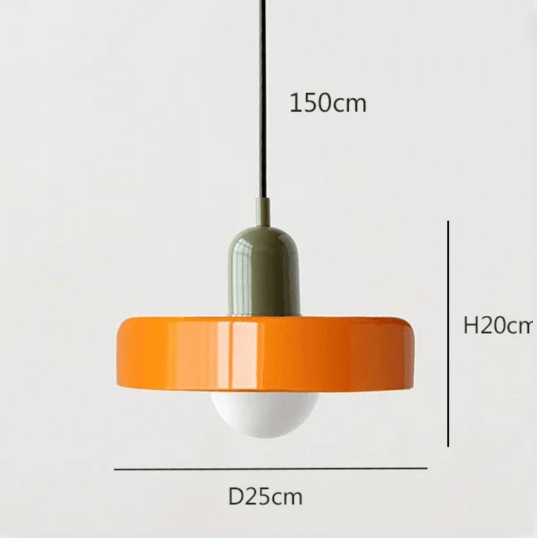 BE SHINE Suspension scandinave vintage en verre VERT ET ORANGE