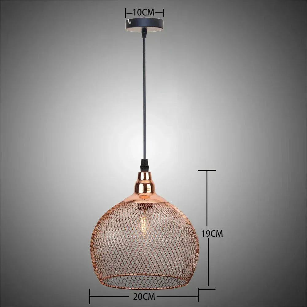 Eclairage suspension Suspension 3 lampes abat-jour cuivré 1 TÊTES