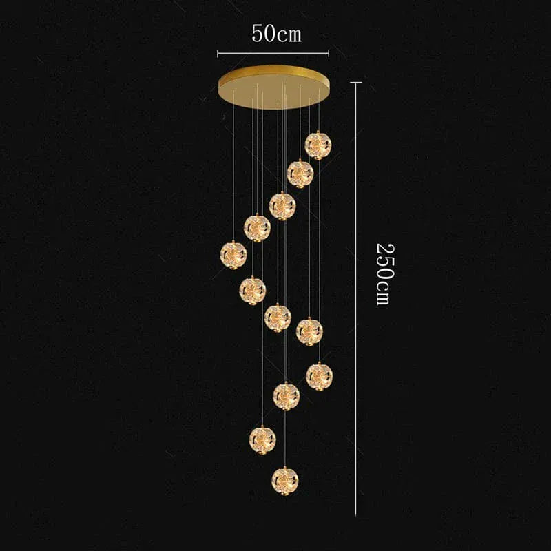 Eclairage suspension Suspension plafond haut cristal stars 12 TÊTES / DIMMABLE AVEC TÉLÉCOMMANDE