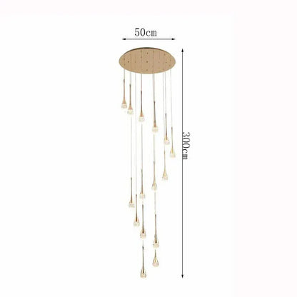 Eclairage suspension Suspension plafond haut goutte d'eau 15 TÊTES / CONTRÔLE TÉLÉCOMANDE GRADATION ( CHAUD FROID NEUTRE )