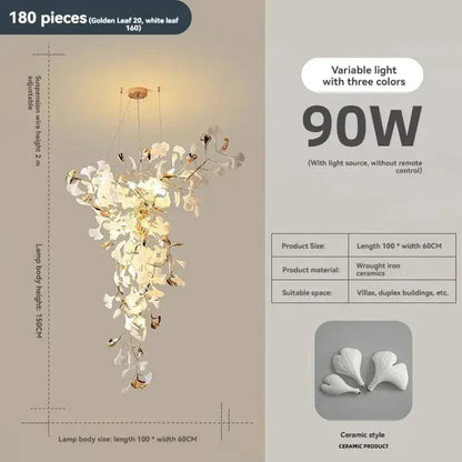 Eclairage suspension Suspension fleur plafond haut 150 X 60 CM 2 / CERAMIQUE