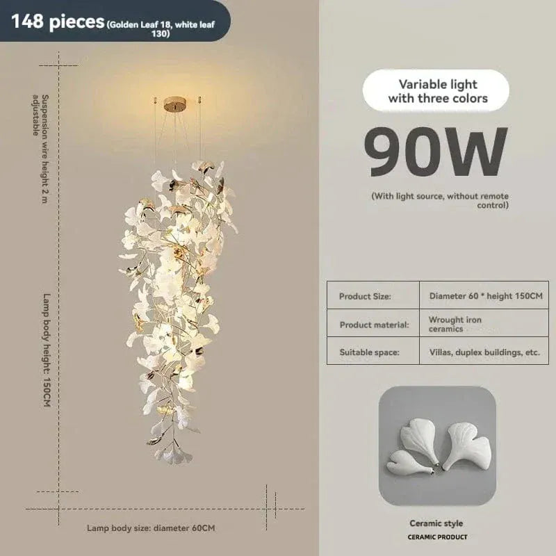 Eclairage suspension Suspension fleur plafond haut 150 X 60 CM / CERAMIQUE