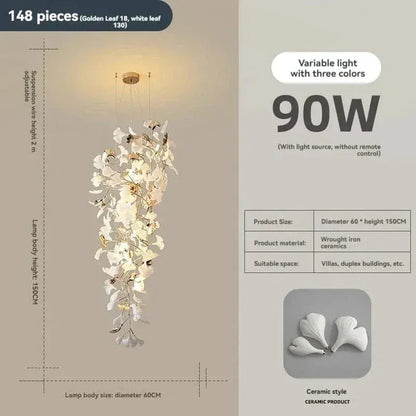 Eclairage suspension Suspension fleur plafond haut 150 X 60 CM / CERAMIQUE