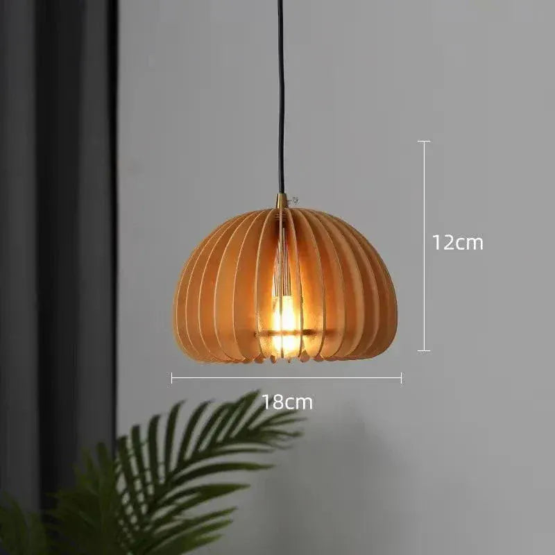 Eclairage suspension Suspension ronde en bois 18CM / LUMIÈRE CHAUDE 3000K
