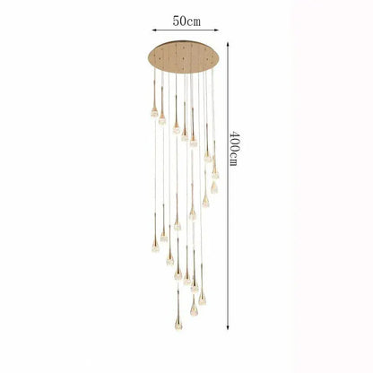 Eclairage suspension Suspension plafond haut goutte d'eau 20 TÊTES / CONTRÔLE TÉLÉCOMANDE GRADATION ( CHAUD FROID NEUTRE )