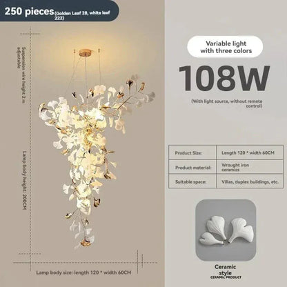 Eclairage suspension Suspension fleur plafond haut 200 X 120 CM / CERAMIQUE