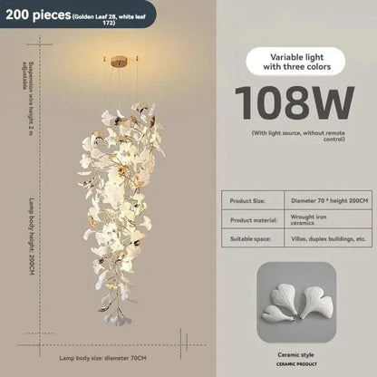 Eclairage suspension Suspension fleur plafond haut 200 X 70 CM / CERAMIQUE
