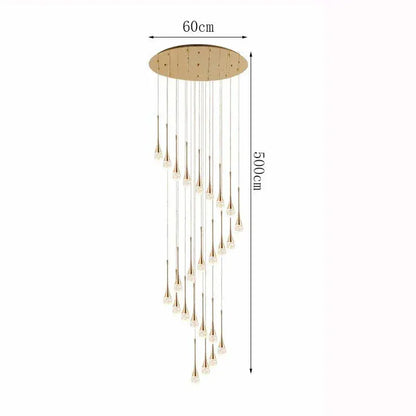 Eclairage suspension Suspension plafond haut goutte d'eau 25 TÊTES / CONTRÔLE TÉLÉCOMANDE GRADATION ( CHAUD FROID NEUTRE )