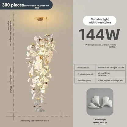 Eclairage suspension Suspension fleur plafond haut 250 X 80 CM / CERAMIQUE
