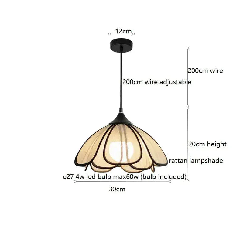 Eclairage suspension Suspension fleur en tissu 30 CM 1 TÊTES