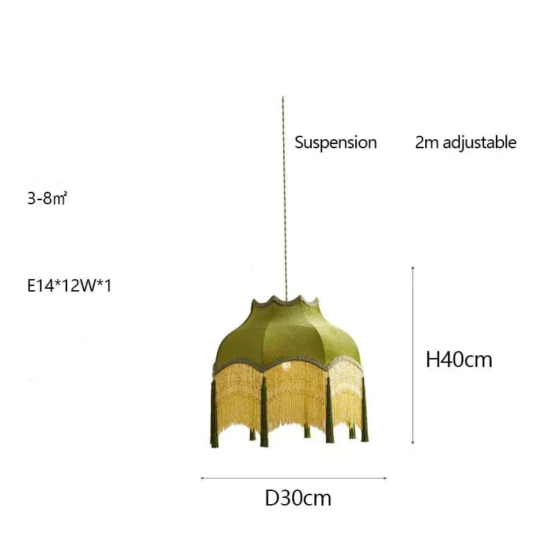 Eclairage suspension Suspension verte ambiance cabaret 30 CM