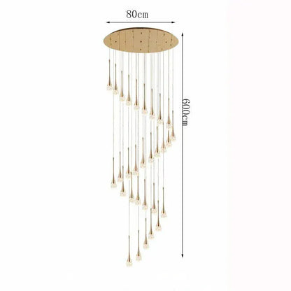 Eclairage suspension Suspension plafond haut goutte d'eau 30 TÊTES / CONTRÔLE TÉLÉCOMANDE GRADATION ( CHAUD FROID NEUTRE )