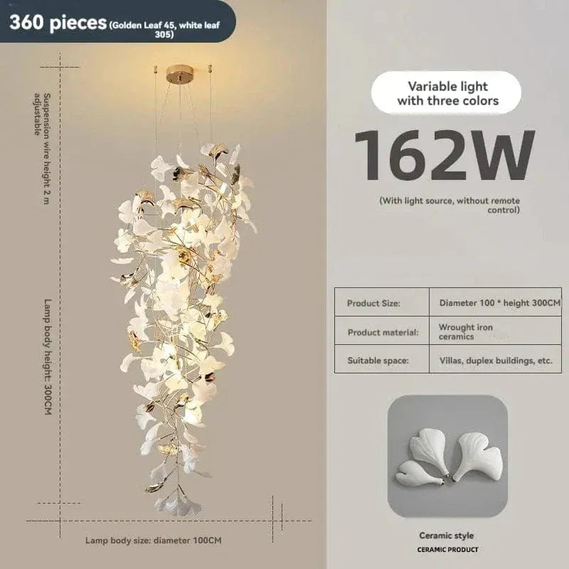 Eclairage suspension Suspension fleur plafond haut 300 X 100 CM / CERAMIQUE