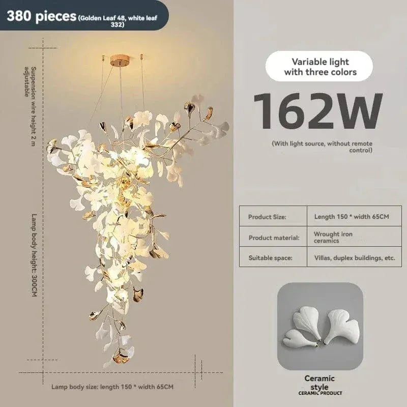 Eclairage suspension Suspension fleur plafond haut 300 X 150 CM / CERAMIQUE