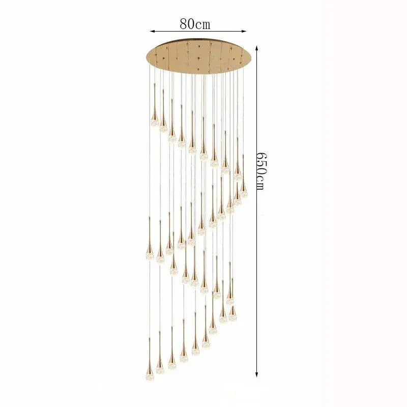 Eclairage suspension Suspension plafond haut goutte d'eau 35 TÊTES / CONTRÔLE TÉLÉCOMANDE GRADATION ( CHAUD FROID NEUTRE )