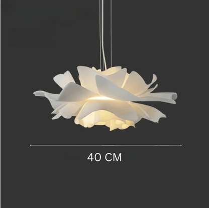 Eclairage suspension Suspension fleur blanche design moderne 40 CM / AMPOULE TRICOLORE ( CONTRÔLE INTERRUPTEUR )