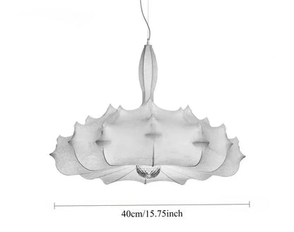 Eclairage suspension Suspension en tissu chandelier 40 CM / LUMIÈRE CHAUDE