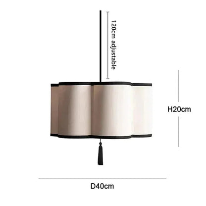 Eclairage suspension Suspension fleur en tissu style japandi 40 CM / LUMIÈRE CHAUDE