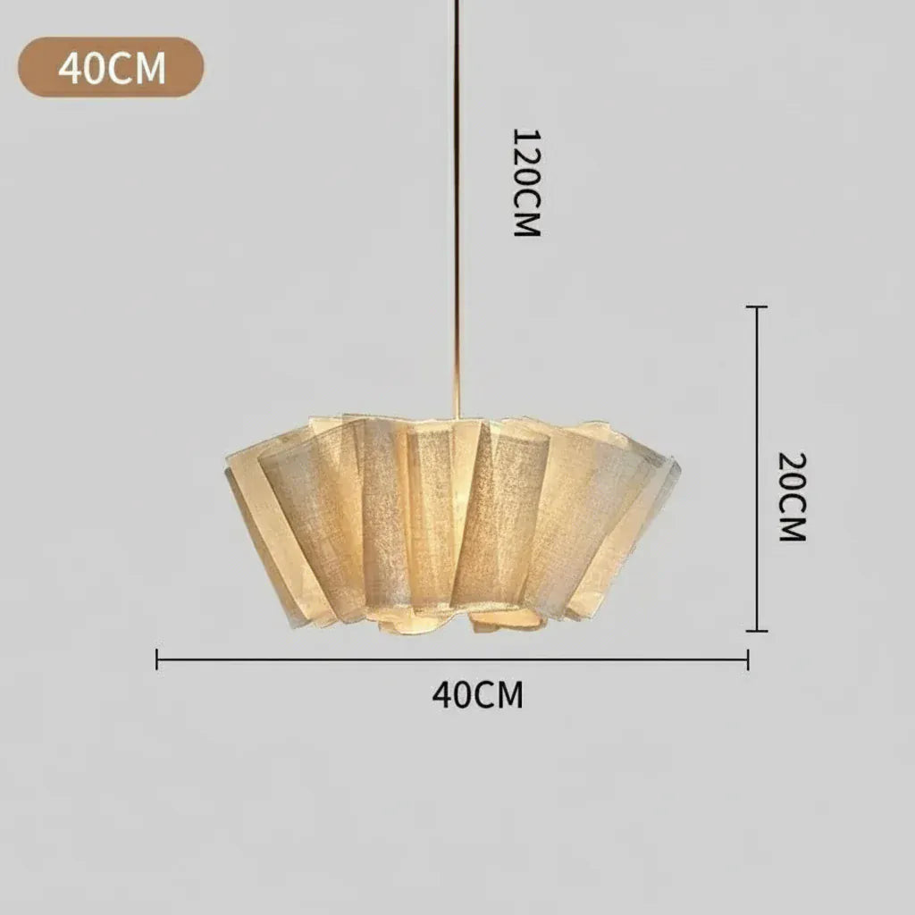 Eclairage suspension Suspension en tissu fibre naturelle 40 CM / LUMIÈRE FROIDE 6500K