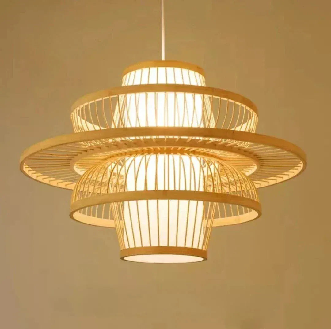 Eclairage suspension Suspension en bois style asiatique 40 CM