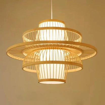 Eclairage suspension Suspension en bois style asiatique 40 CM