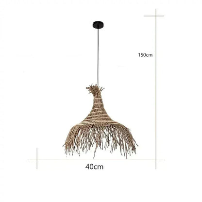 Eclairage suspension Suspension en paille style Wabi-Sabi 40 CM