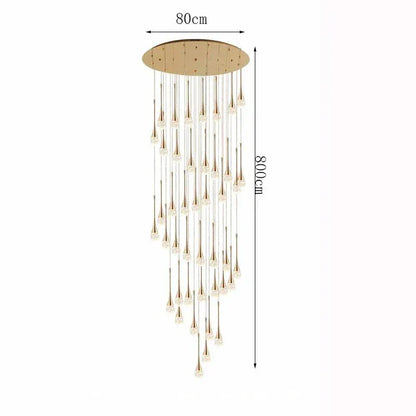 Eclairage suspension Suspension plafond haut goutte d'eau 40 TÊTES / CONTRÔLE TÉLÉCOMANDE GRADATION ( CHAUD FROID NEUTRE )