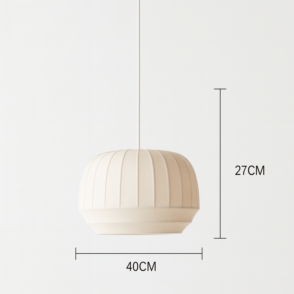 Eclairage suspension Suspension en tissu au design Japandi 40X27CM / LUMIÈRE FROIDE 6000k
