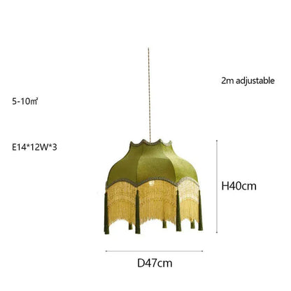 Eclairage suspension Suspension verte ambiance cabaret 47 CM