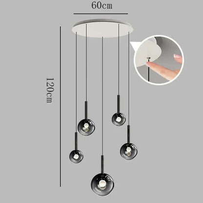 ECLAIRAGE SUSPENSION Suspension haut plafond boule de verre fumé 5 / LUMIÈRE CHAUDE