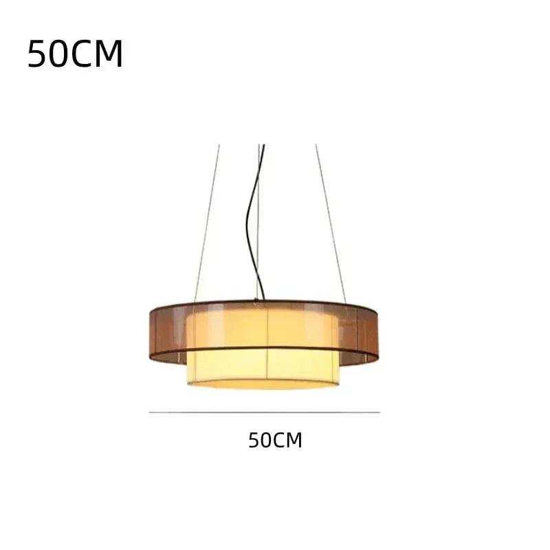 Eclairage suspension Suspension en tissu abats-jour superposé 50 CM B / LUMIÈRE CHAUDE