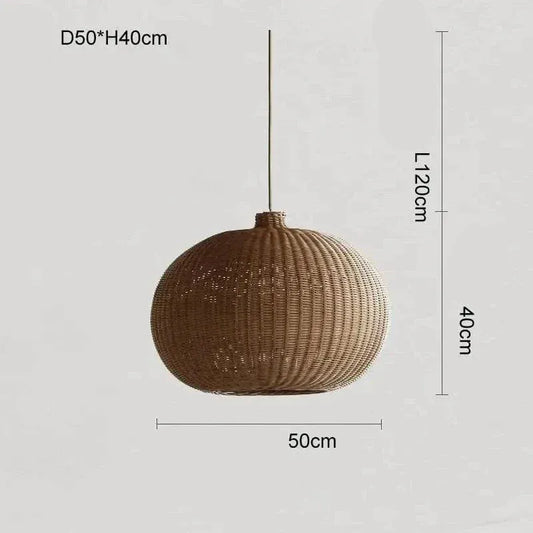 Eclairage suspension Suspension boule en rotin tressé 50 CM / LUMIÈRE NEUTRE 4500K