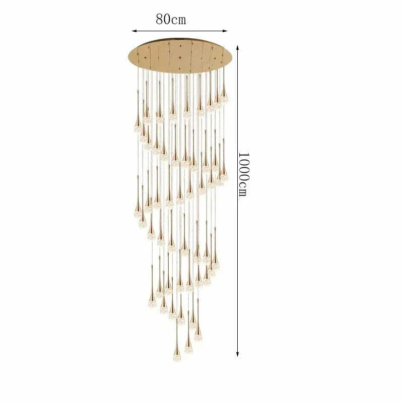 Eclairage suspension Suspension plafond haut goutte d'eau 50 TÊTES / CONTRÔLE TÉLÉCOMANDE GRADATION ( CHAUD FROID NEUTRE )