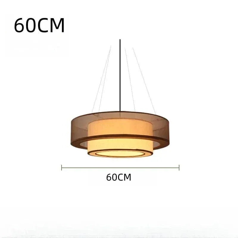 Eclairage suspension Suspension en tissu abats-jour superposé 60 CM A / LUMIÈRE CHAUDE
