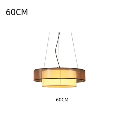 Eclairage suspension Suspension en tissu abats-jour superposé 60 CM B / LUMIÈRE CHAUDE
