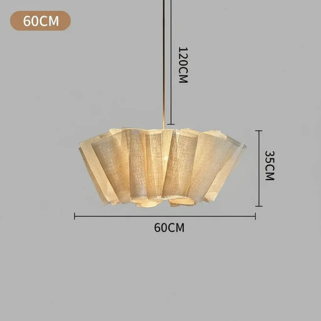 Eclairage suspension Suspension en tissu fibre naturelle 60 CM / LUMIÈRE FROIDE 6500K