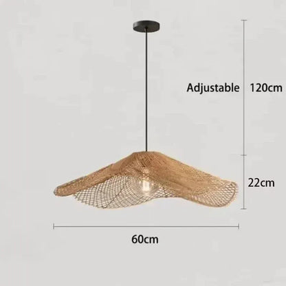 Eclairage suspension Suspension paille rotin 60 CM / LUMIÈRE NEUTRE