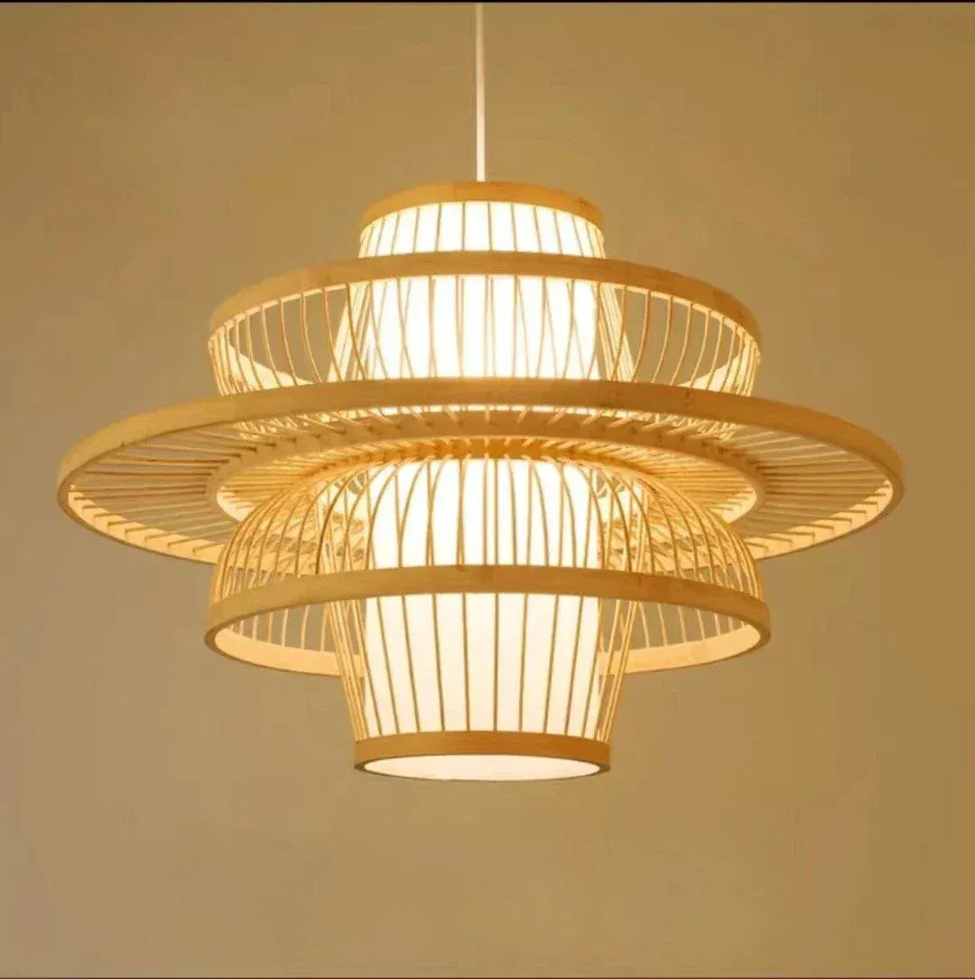 Eclairage suspension Suspension en bois style asiatique 60 CM